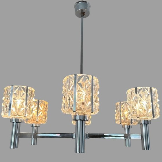 Image 1 of Mid Century modern Kronleuchter Chrom 1970er