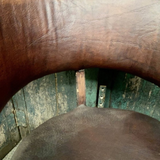 Image 1 of Vintage-Sessel aus Leder und Holz, Mexiko 1970er Jahre