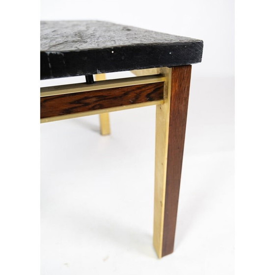 Image 1 of Vintage Couchtisch mit vergoldetem Metall und Palisanderholzgestell von Bendixen, 1970