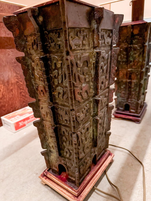 Chinesische Bronze-Lampen