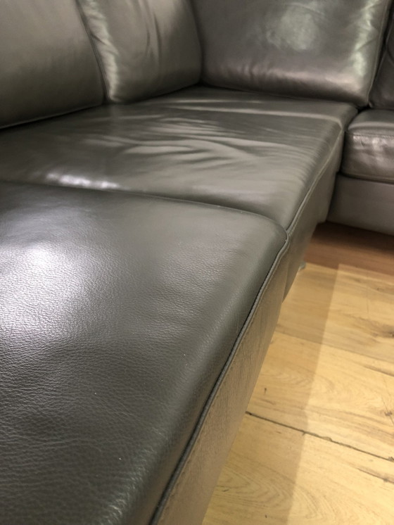 Image 1 of Boconcept Ledersofa Grau Ledercouch Lederecksofa Sofa Couch Ecksofa