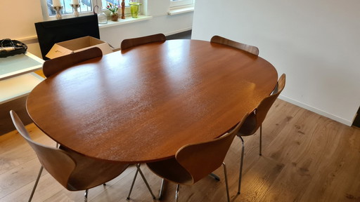 6X Fritz Hansen Schmetterlingsstuhl (Design Arne Jacobsen) - Holz