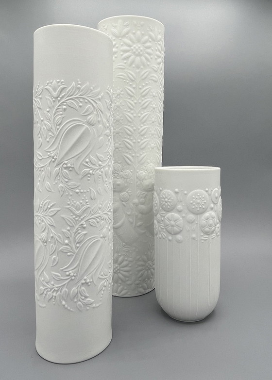 Image 1 of Rosenthal Studio-Linie Weiße Porzellanvase von Bjørn Wiinblad