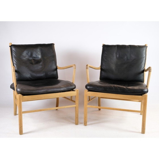 Image 1 of Paar Vintage-Sessel im Kolonialstil Modell Ow149 von Ole Wanscher für Carl Hansen und Søn
