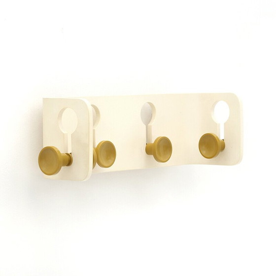 Image 1 of Vintage-Garderobe mit gelben Haken von Fiarm, 1970er Jahre