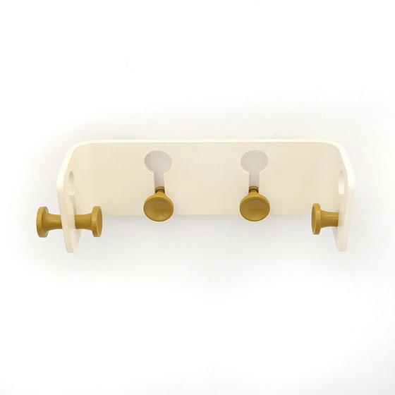 Image 1 of Vintage-Garderobe mit gelben Haken von Fiarm, 1970er Jahre