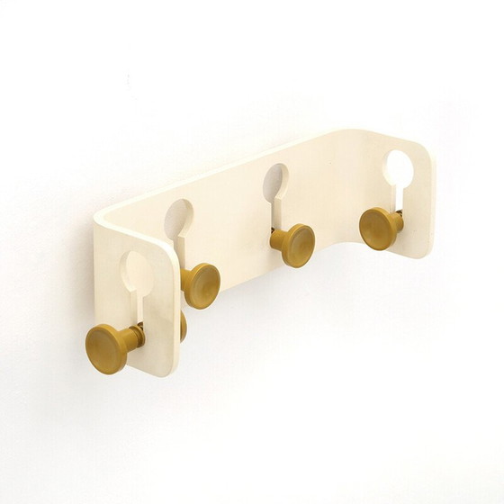 Image 1 of Vintage-Garderobe mit gelben Haken von Fiarm, 1970er Jahre