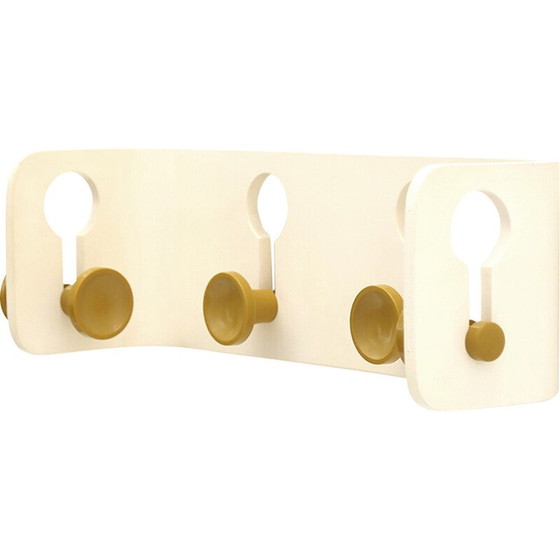 Image 1 of Vintage-Garderobe mit gelben Haken von Fiarm, 1970er Jahre