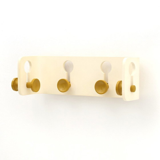Image 1 of Vintage-Garderobe mit gelben Haken von Fiarm, 1970er Jahre