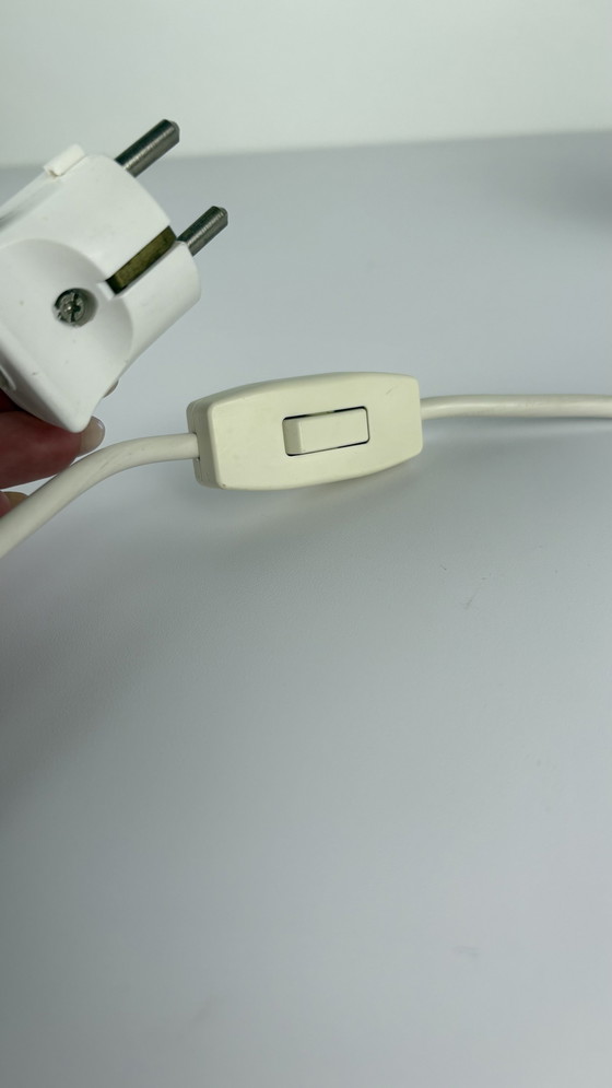 Image 1 of Vintage Plastik/Glas Wandlampe Porzellan Beschläge