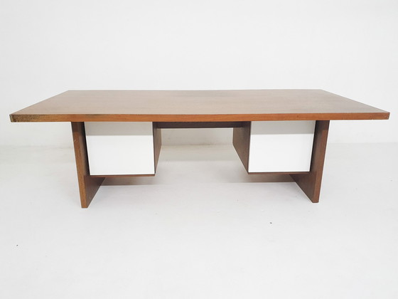 Image 1 of Großer Wenge-Schreibtisch, zugeschrieben 'T Spectrum, Niederlande 1950'S