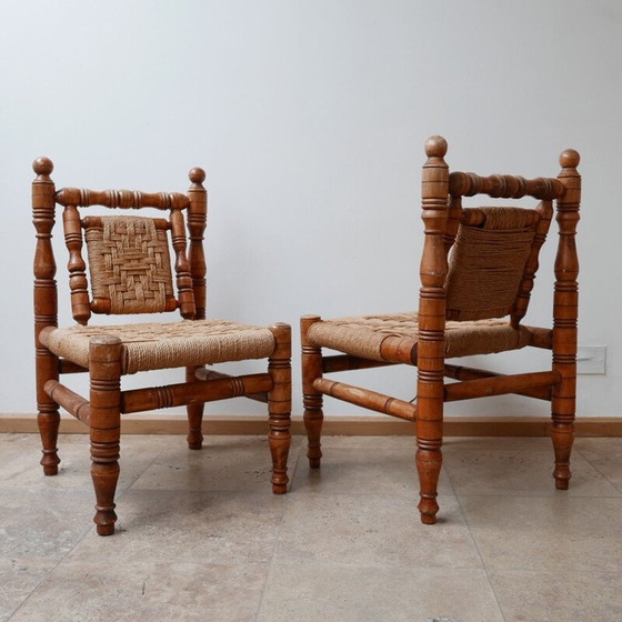 Image 1 of Paar Vintage Easy Lounge Chairs Audoux Minet, Französisch 1960er Jahre