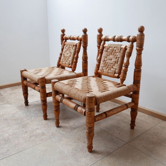 Image 1 of Paar Vintage Easy Lounge Chairs Audoux Minet, Französisch 1960er Jahre