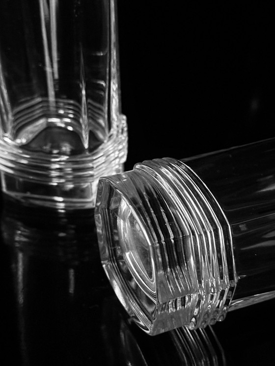 Image 1 of 6 Vintage Christian Dior Trink Kristall Gläser 80Er Art Deco Revival Longdrink Wasser