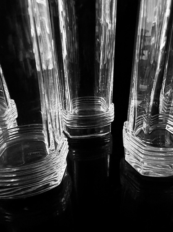 Image 1 of 6 Vintage Christian Dior Trink Kristall Gläser 80Er Art Deco Revival Longdrink Wasser