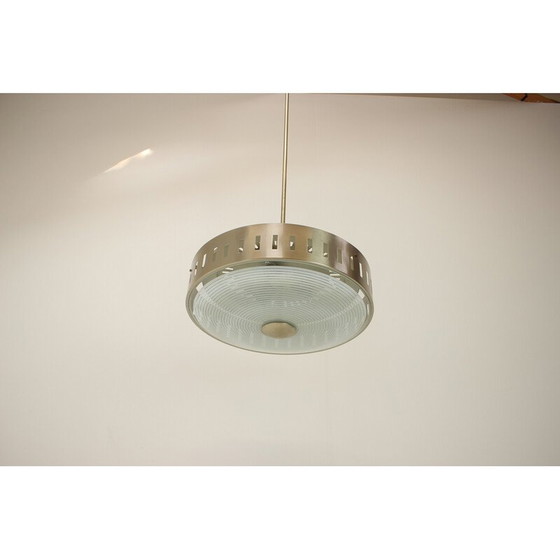 Image 1 of Mid Century Pendelleuchte aus Glas und Metall, Deutschland 1969