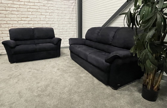 Image 1 of Vintage Natuzzi Stoff 3 + 2 Sitzer Sofa Set