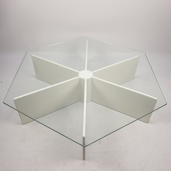 Image 1 of Vintage T878 Couchtisch aus Sperrholz und Glas von Pierre Paulin für Artifort, 1960