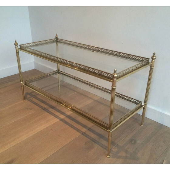 Image 1 of Neoklassizistischer Couchtisch aus Messing, 1940