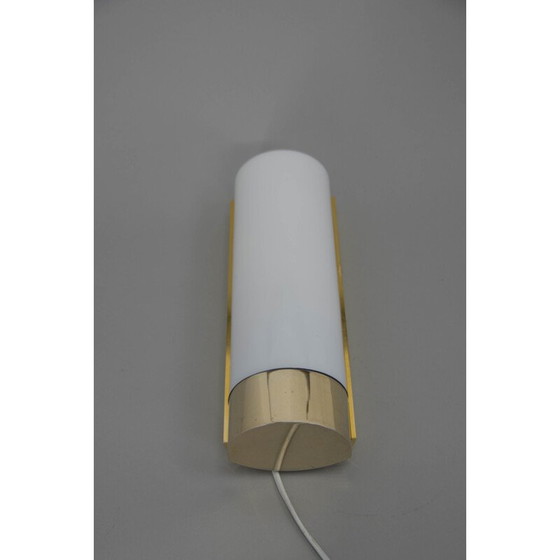 Image 1 of Wandleuchte aus Messing und Opalglas für Glashütte Limburg, 1970er Jahre