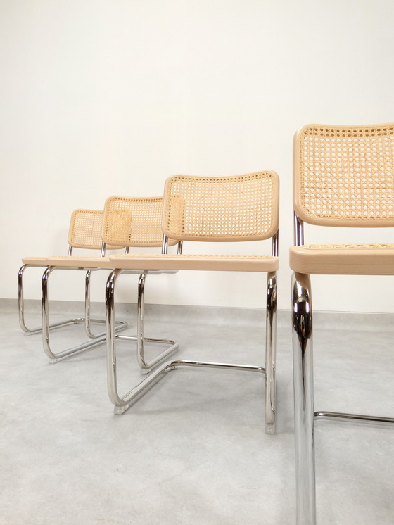 Image 1 of  Satz von 4 S32 Thonet-Stühlen von Marcel Breuer