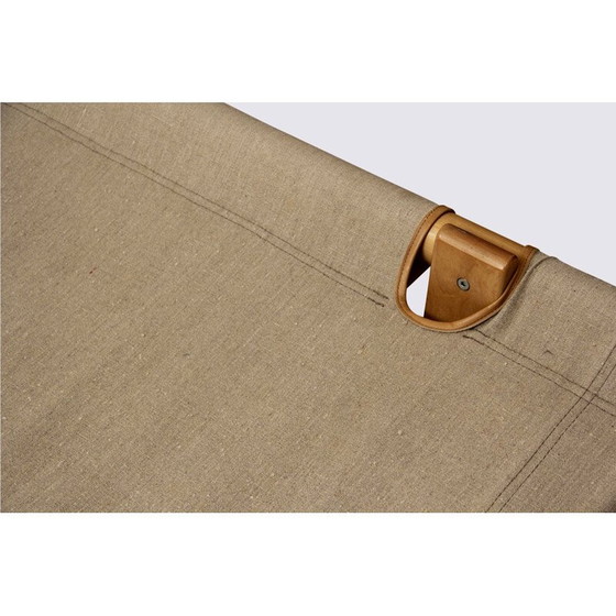 Image 1 of Skandinavisches Vintage-Safari-Tagesbett aus Birke und Leinen