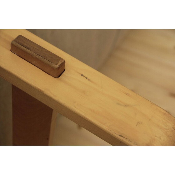 Image 1 of Skandinavisches Vintage-Safari-Tagesbett aus Birke und Leinen