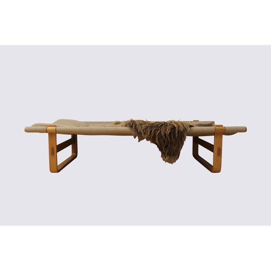 Image 1 of Skandinavisches Vintage-Safari-Tagesbett aus Birke und Leinen