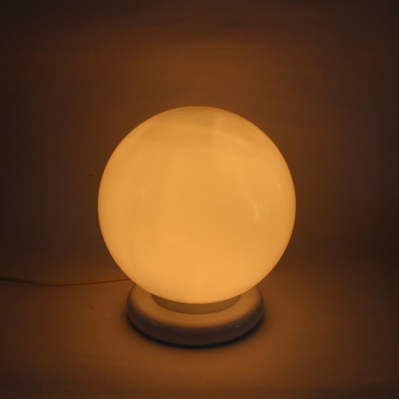Image 1 of Vintage Glas Globus Tischlampe