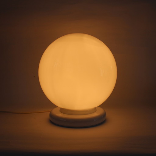 Vintage Glas Globus Tischlampe