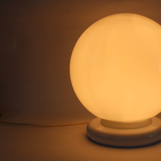 Image 1 of Vintage Glas Globus Tischlampe