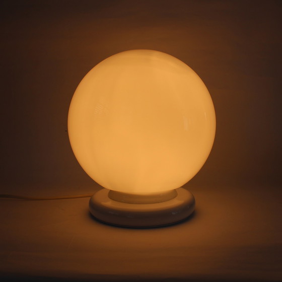 Image 1 of Vintage Glas Globus Tischlampe