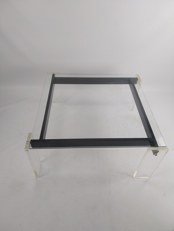 Image 1 of Couchtisch aus Lucite-Metall und Glas aus den 1970er Jahren