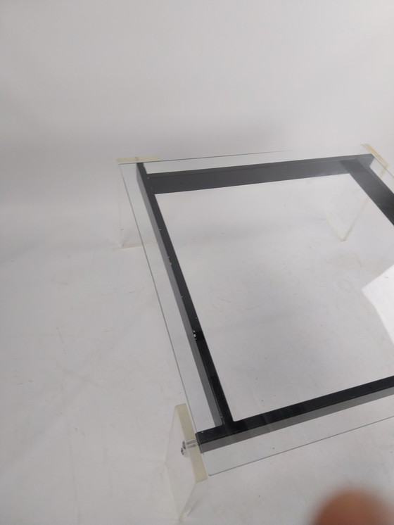Image 1 of Couchtisch aus Lucite-Metall und Glas aus den 1970er Jahren