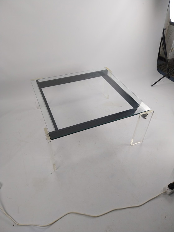 Image 1 of Couchtisch aus Lucite-Metall und Glas aus den 1970er Jahren