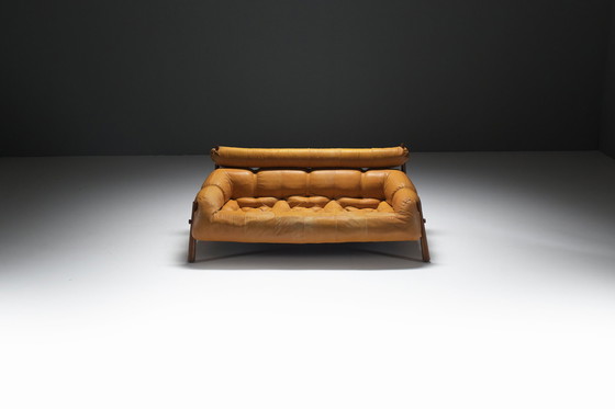 Image 1 of Atemberaubende Mp-81 Lounge Set in Cognac Leder von Percival Lafer für Lafer S.A.