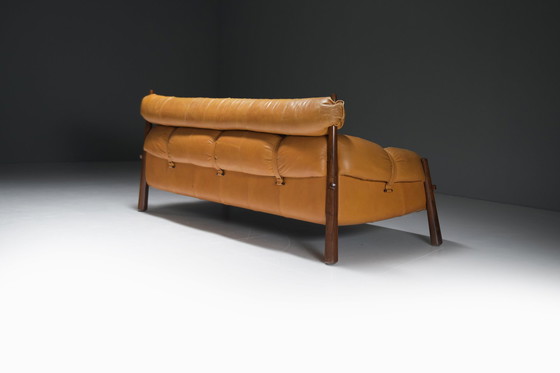 Image 1 of Atemberaubende Mp-81 Lounge Set in Cognac Leder von Percival Lafer für Lafer S.A.