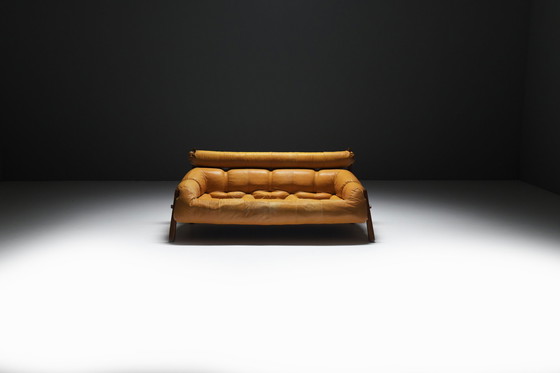 Image 1 of Atemberaubende Mp-81 Lounge Set in Cognac Leder von Percival Lafer für Lafer S.A.