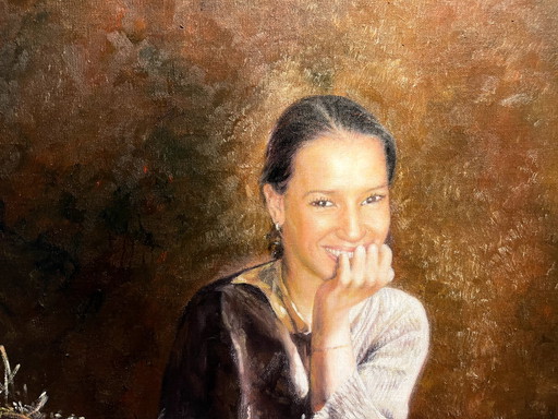 Lin Jin Chun – Mädchen mit französischer Bulldogge von