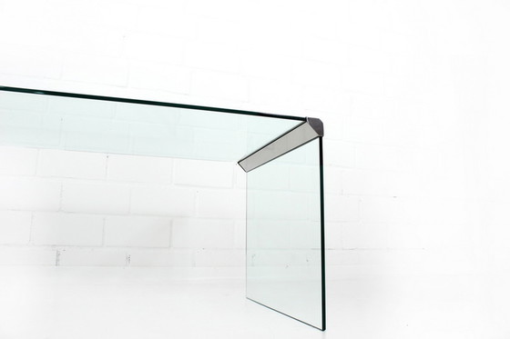 Image 1 of Gallotti & Radice T35 R Coffee Table Set, Satztische, Italien 1975, Edelstahl + Kristallglas