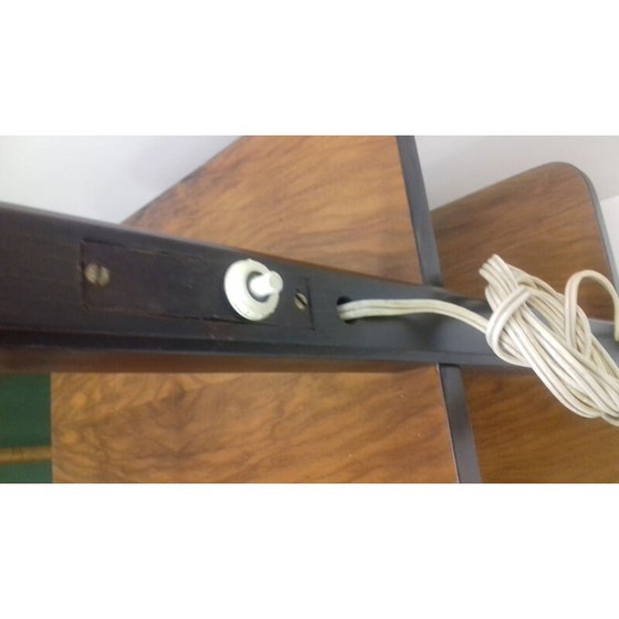 Image 1 of Vintage Art Deco Stehleuchte aus Glas, Chrom und Holz von Jindřich Halabala, Tschechoslowakei 1940