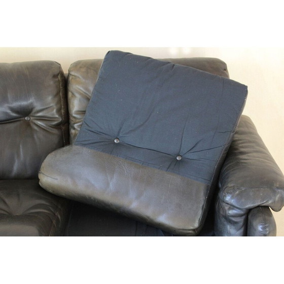 Image 1 of Vintage-Ledersofa, Modell "Coronado", von Afra und Tobia Scarpa für B.B, Italien 1960