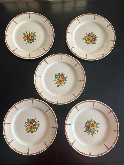 Set Von Art Déco Schüsseln Boch Fréres La Louviére