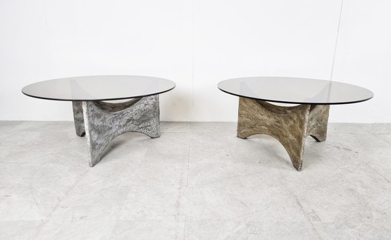Image 1 of 2x Brutalistische Couchtische, Set