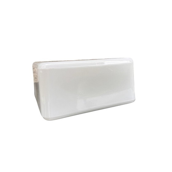 Image 1 of Quadratische Deckenleuchte aus weißem Glas für Rudolf Zimmermann, Bamberg, Deutschland 1980