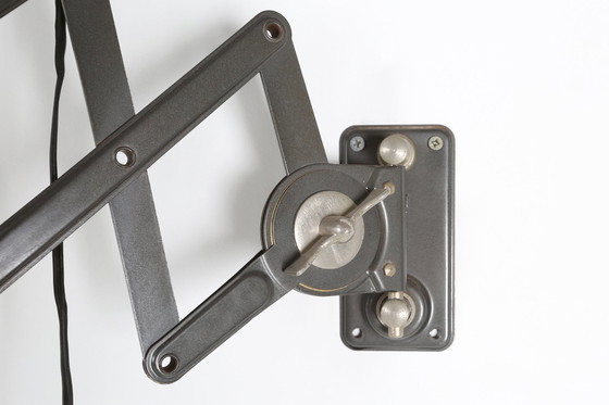 Image 1 of Bauhaus Schwarz Metall Agi Belgien Schere Wandleuchte Ca. 1920