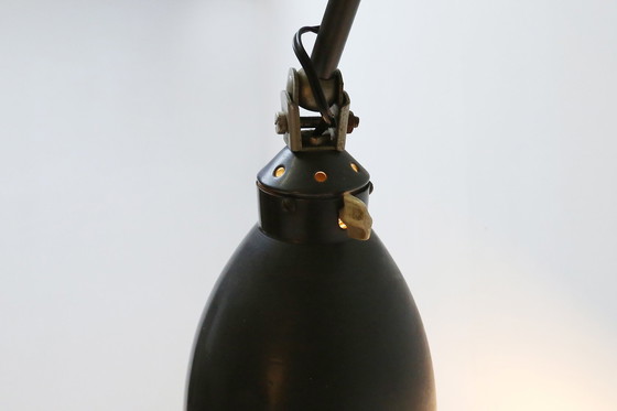 Image 1 of Bauhaus Schwarz Metall Agi Belgien Schere Wandleuchte Ca. 1920