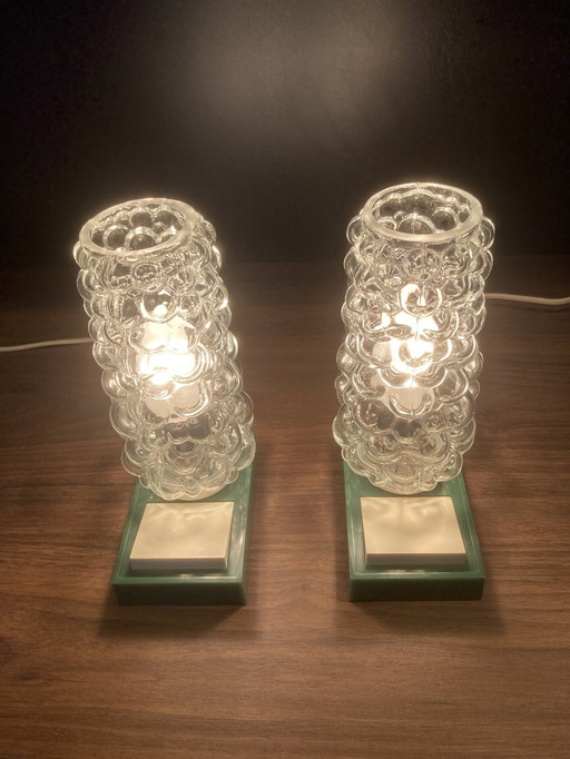 2X Massive Vintage-Lampen (1970er Jahre)