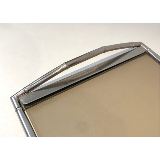 Image 1 of Vintage-Tablett aus Rauchglas, Frankreich 1970
