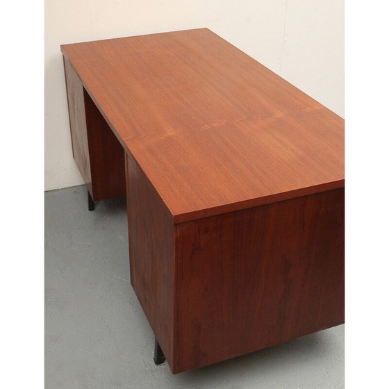 Image 1 of Vintage Schreibtisch aus Teakholz und Metall, 1960er Jahre